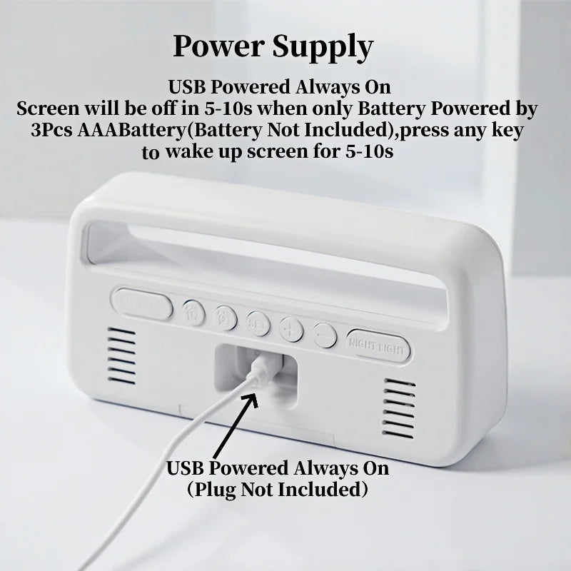 Digital Alarm Clock with 8-Color Changing Mood Light, Date & Week Display, DST, Snooze, Auto-Dimming LED, Sleep Mode, and 12/24-Hour Format