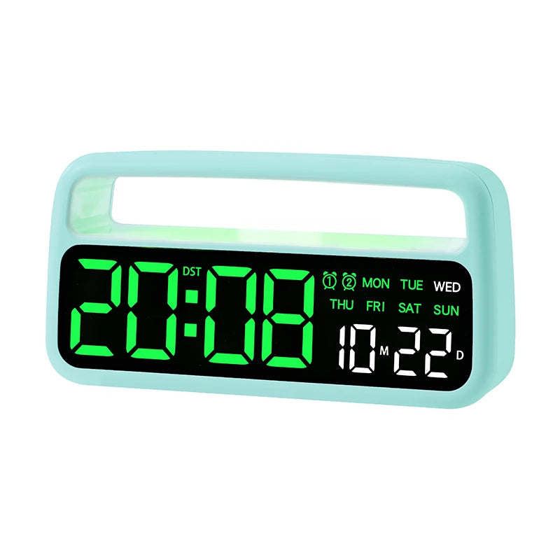 Digital Alarm Clock with 8-Color Changing Mood Light, Date & Week Display, DST, Snooze, Auto-Dimming LED, Sleep Mode, and 12/24-Hour Format