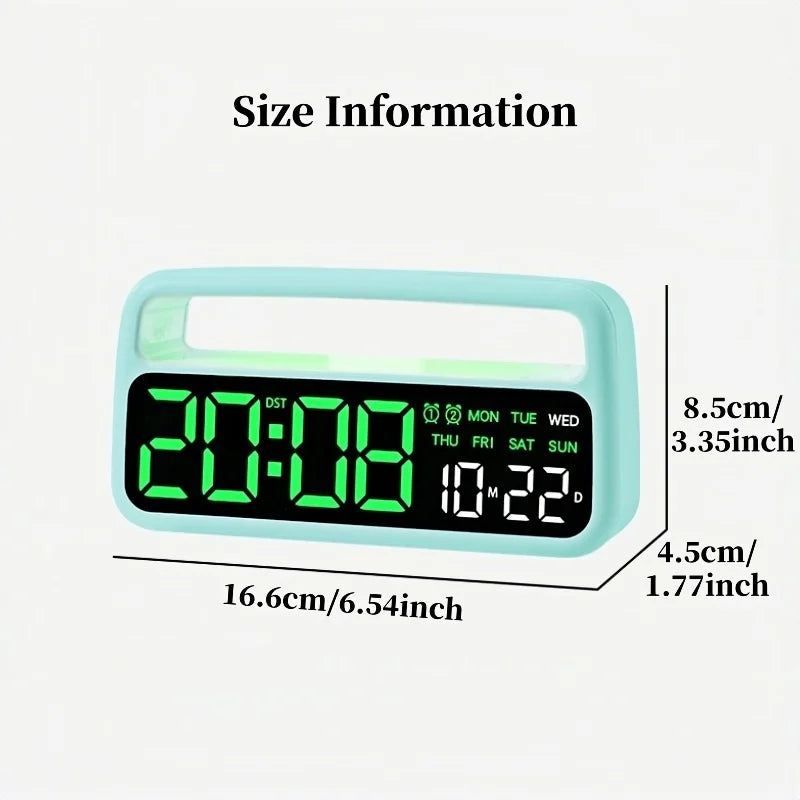 Digital Alarm Clock with 8-Color Changing Mood Light, Date & Week Display, DST, Snooze, Auto-Dimming LED, Sleep Mode, and 12/24-Hour Format